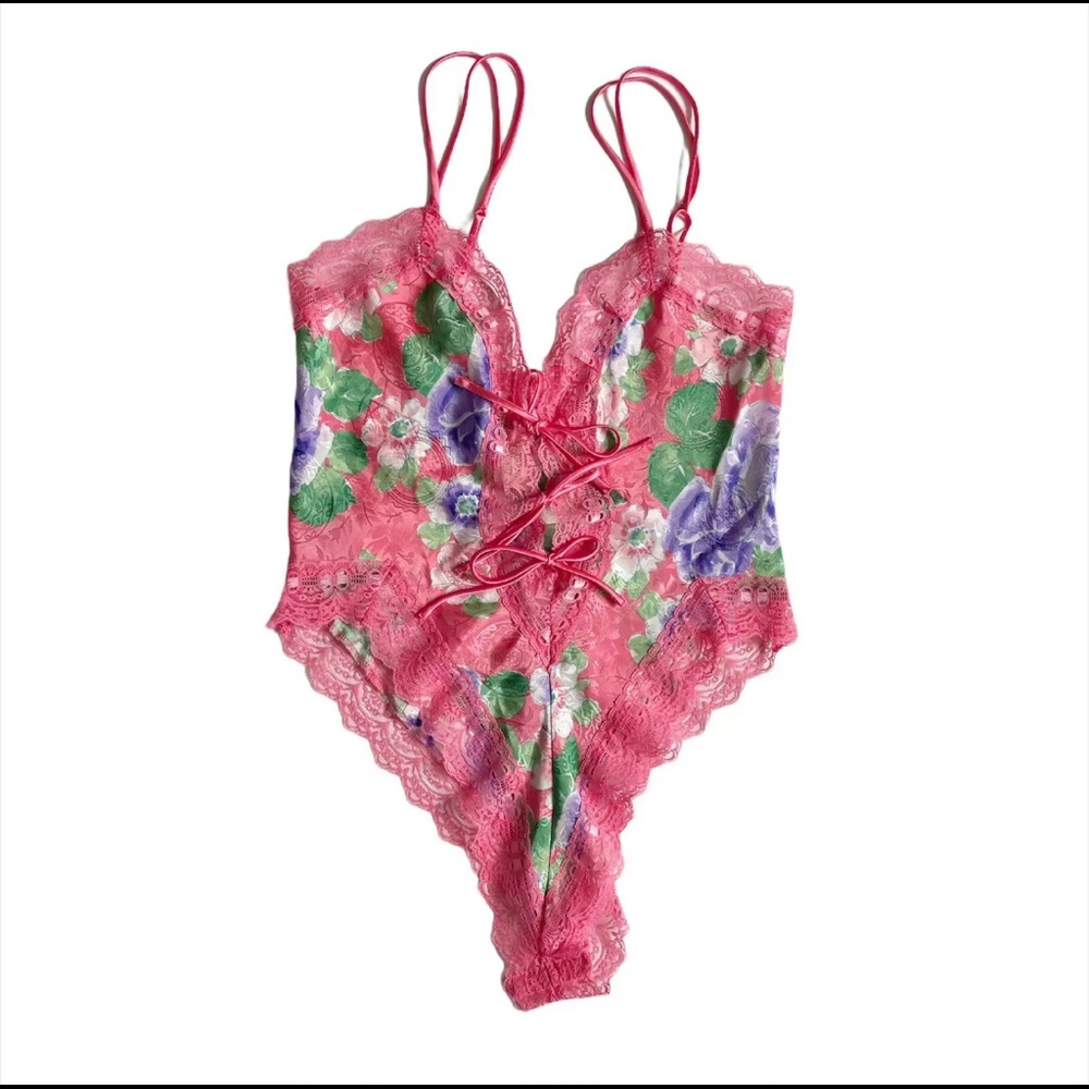 Victoria’s Secret Vtg Gold Label Floral Lace Teddy